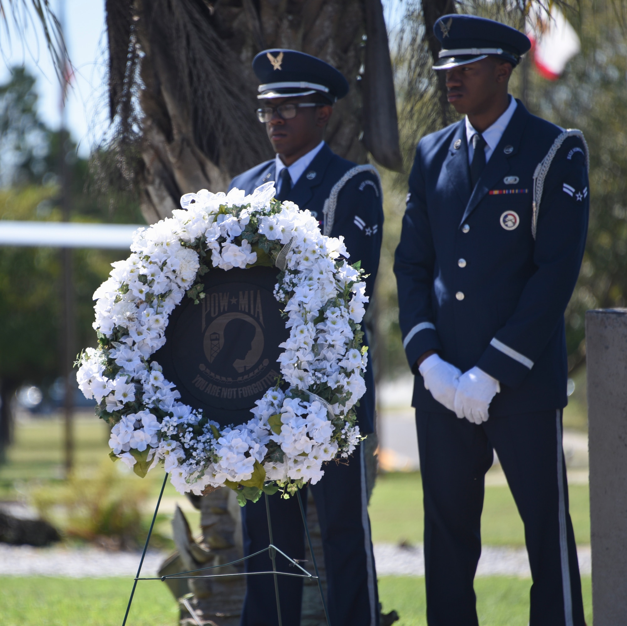 Base Honor Guard standing