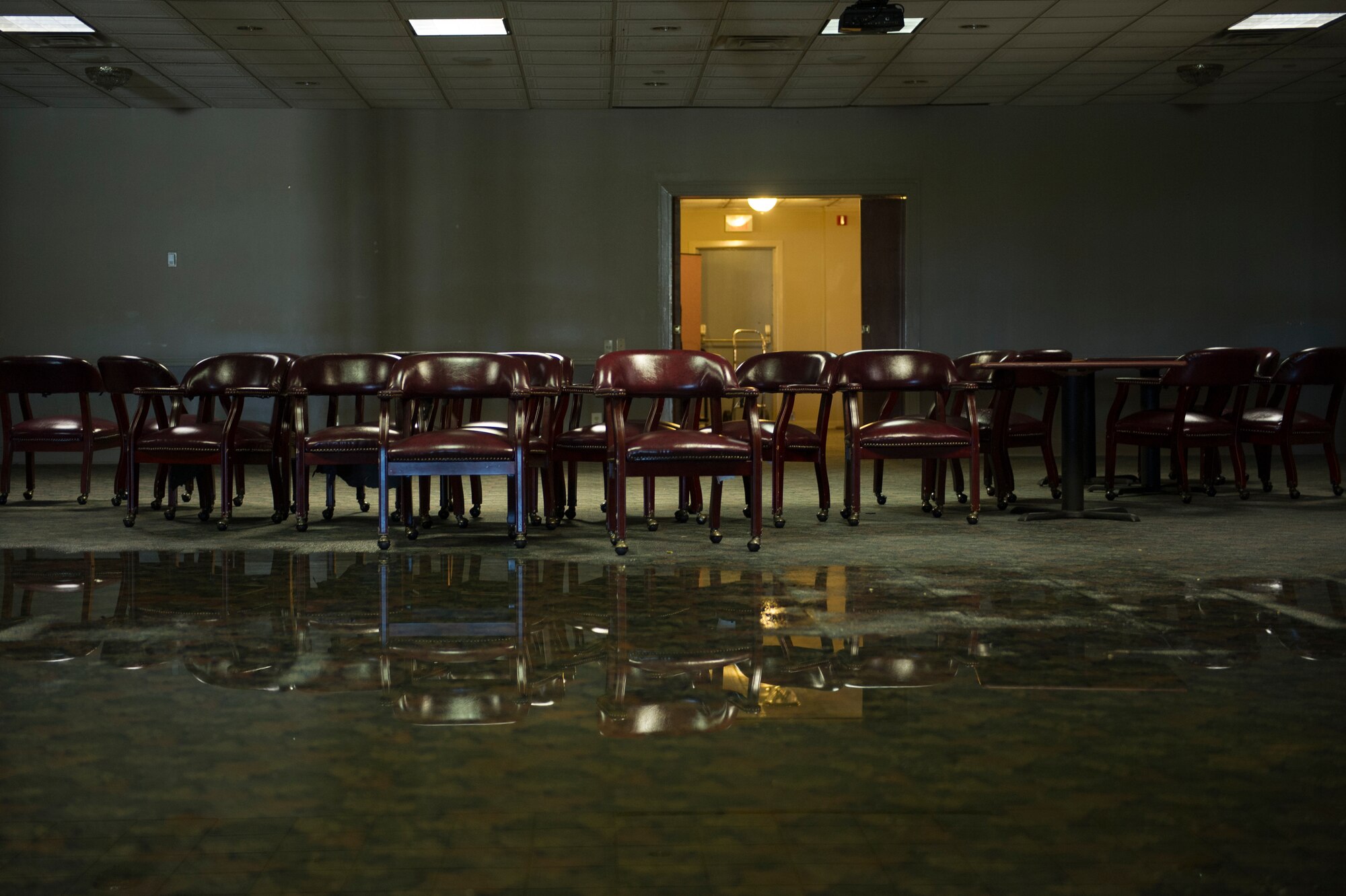 Laughlin’s Club XL faced severe flooding after a severe thunderstorm rolled through Laughlin Air Force Base, Texas, Oct. 9, 2018. At approximately 3:56 a.m. Tuesday morning, the storm poured more than 5 inches of rain with winds that reached 72 miles per hour. (U.S. Air Force photo by Senior Airman Benjamin N. Valmoja)