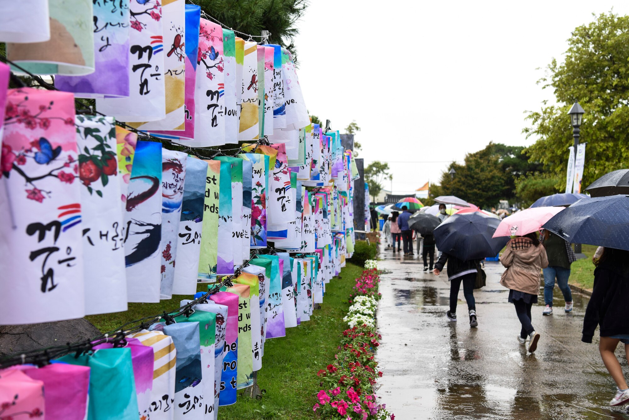 Gimje locals and Airmen from Kunsan Air Base, Republic of Korea, attend the Gimje Horizon Festival Oct. 5, 2018. Gimje is known for its production of a specific high-quality rice, and Airmen from Kunsan had an opportunity to visit the area and tour the festival. (U.S. Air Force photo by Senior Airman Savannah L. Waters)