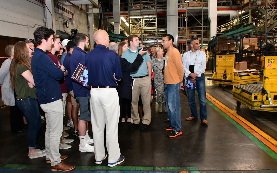 APICS members receive a safety brief prior to their walking tour of the Eastern Distribution Center, DLA Distribution Susquehanna, Pennsylvania.