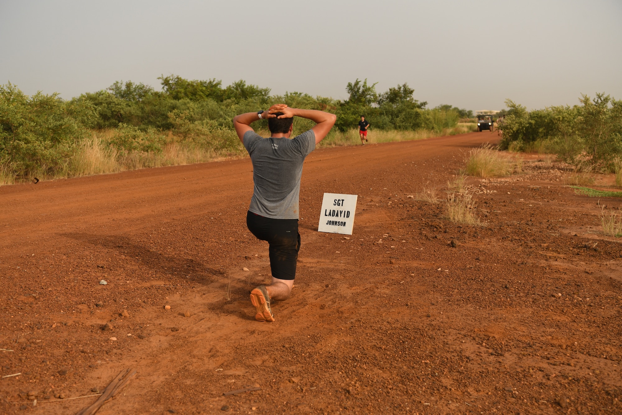 The Tongo Tongo Memorial Challenge consisted of a 5K with four workout stations representing each of the members of Team Ouallam along the way. (U.S. Air Force photo by Tech. Sgt. Rachelle Coleman