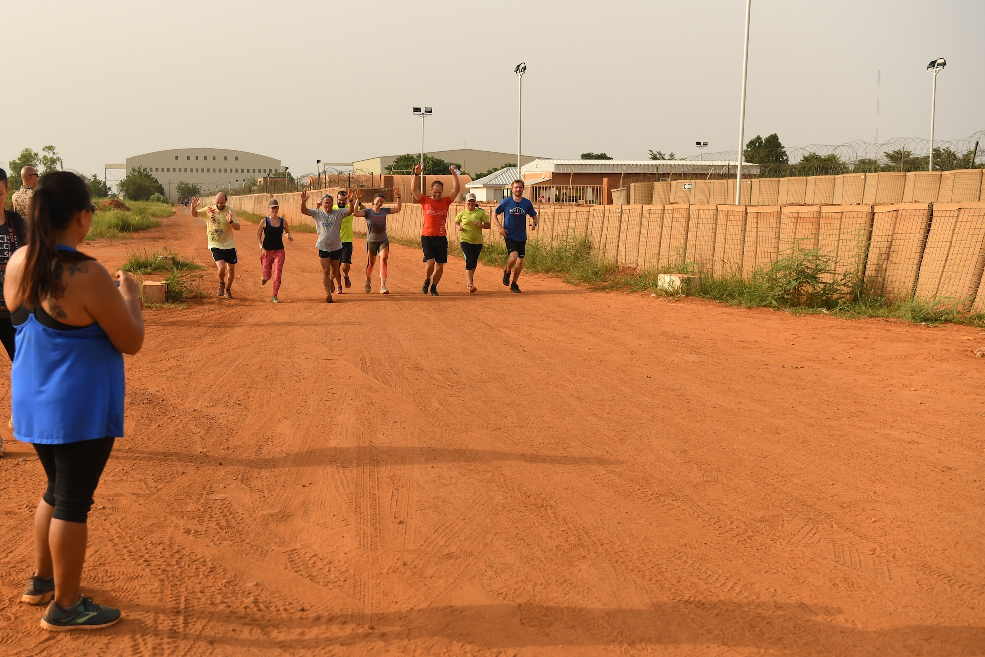 The Tongo Tongo Memorial Challenge consisted of a 5K with four workout stations representing each of the members of Team Ouallam along the way. (U.S. Air Force photo by Tech. Sgt. Rachelle Coleman