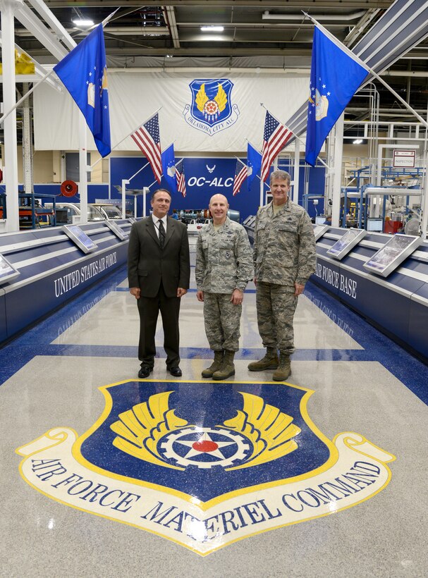 Air Force Materiel Command Deputy Commander Brig. Gen. Carl E. Schaefer visited Tinker Oct. 1-3 and was given an immersion of the Air Force Sustainment Center, including the 72nd Air Base Wing, the Oklahoma City Air Logistics Complex and the Air Force Life Cycle Management Center offices. He was briefed at several locations, including the KC-135 programmed depot maintenance line and the R.E.A.C.T. Cell, the Gott Gate and Truck Gates and the KC-46 overlook and MROTC to gain a better understanding of readiness challenges to the Air Force enterprise as well as a look into business innovations.