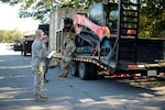 Georgia Air National Guard Airmen with the 116th Air Control Wing depart from Robins Air Force Base, Georgia, in support of Hurricane Michael recovery efforts, October 11, 2018