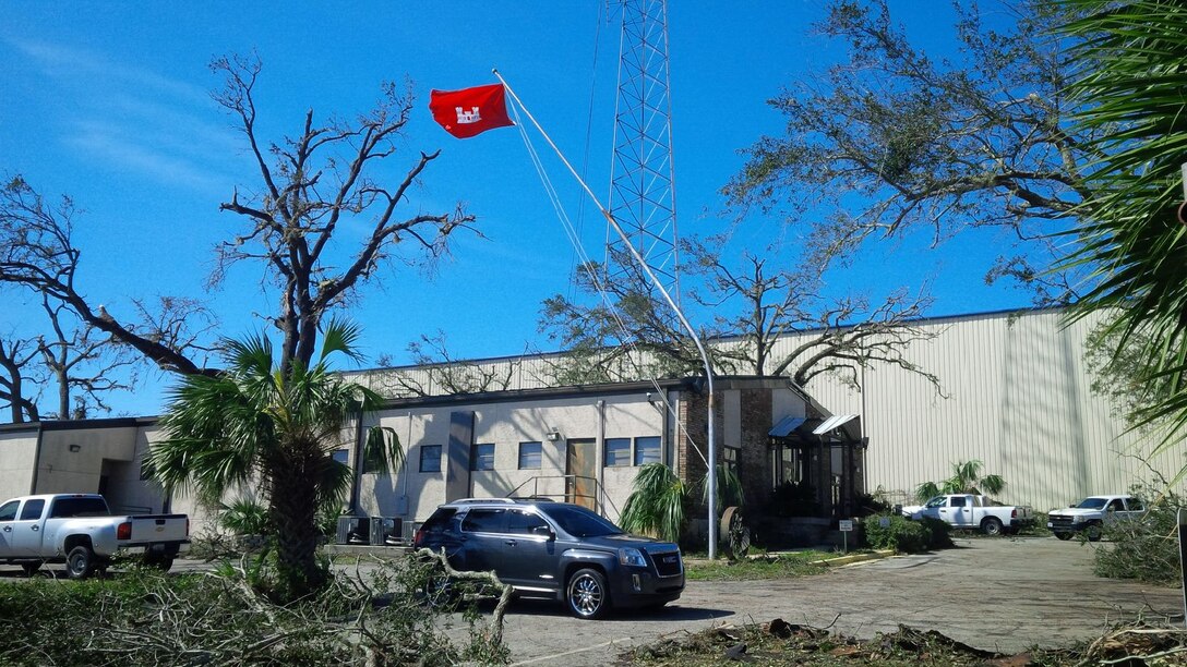 The U.S. Army Corps of Engineers Mobile District Panama City office, after the office was damaged by Hurricane Michael on Oct. 12, 2018 in Panama City, Fla. USACE Mobile District has deployed office trailers and generators to the office and plans to begin repairs on the facility next week.