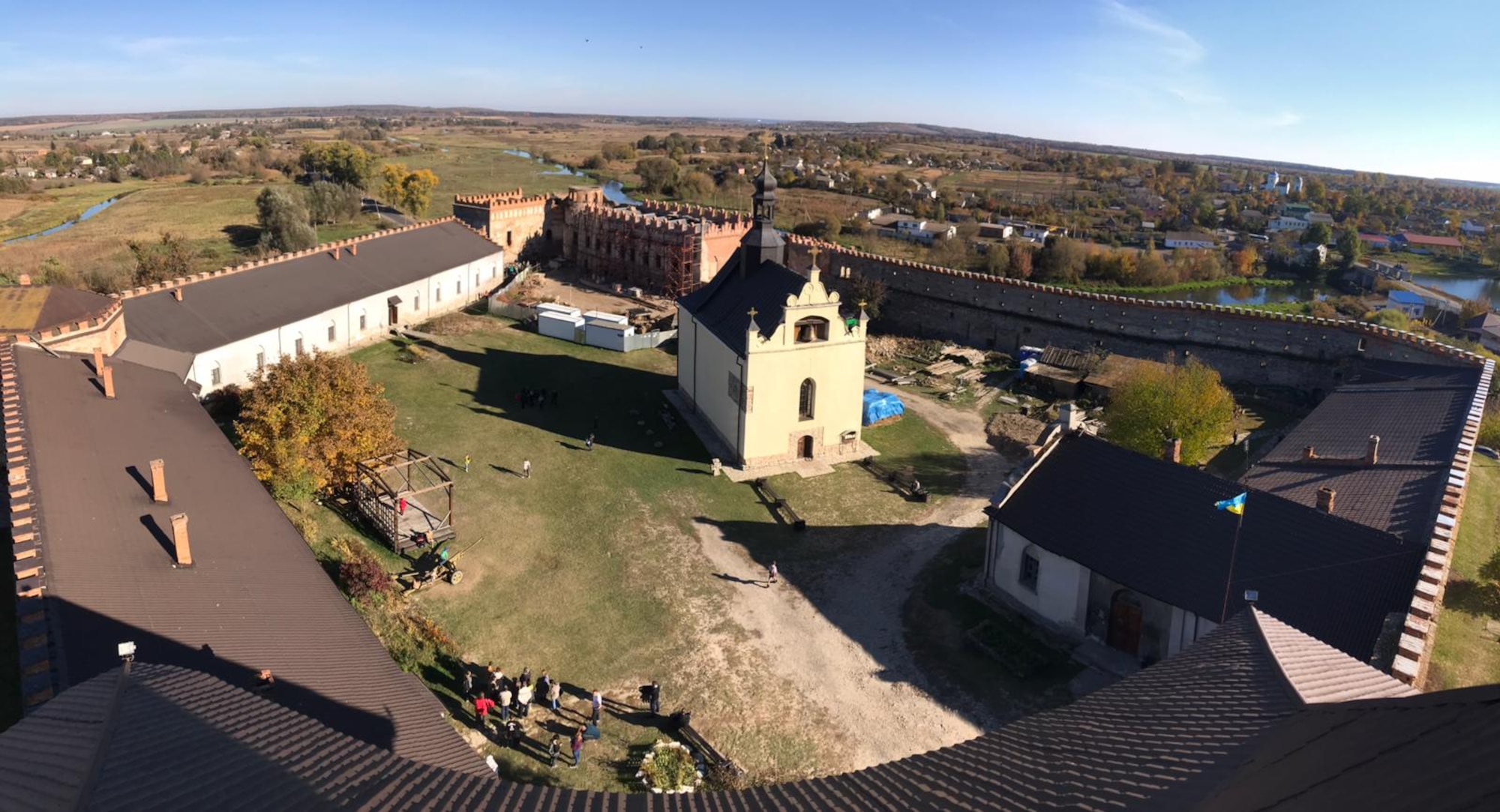 U.S. and Ukrainian airmen taking part in Clear Sky 2018 visited the Medzhybiz Fortress in Ukraine, Oct. 14, 2018, as part of the exercise’s cultural day activities. The fortress started as a wooden castle in the year 1146 and served as a bulwark against the Ottoman expansion in the 1540s. Major restoration has been carried out on the fortress since 1968, and now a church and museum are included within its walls. (U.S. Air Force photo by Maj. Chris Lowe)