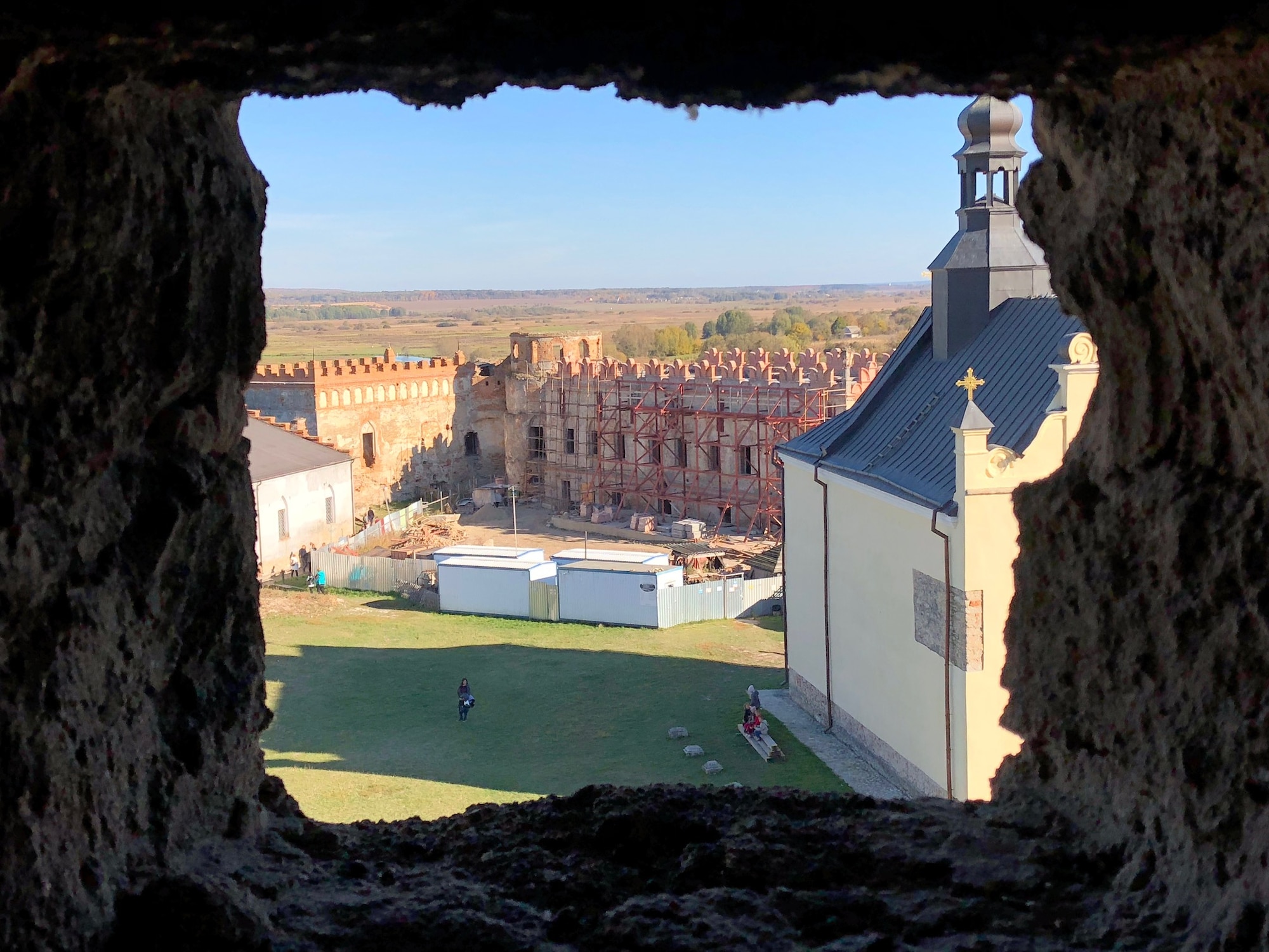 The Medzhybiz Fortress in Ukraine started as a wooden castle in the year 1146 and served as a bulwark against the Ottoman expansion in the 1540s. U.S. and Ukrainian airmen visited the fortress as part of cultural day activities during Clear Sky 2018. (U.S. Air Force photo by Maj. Tristan Hinderliter)