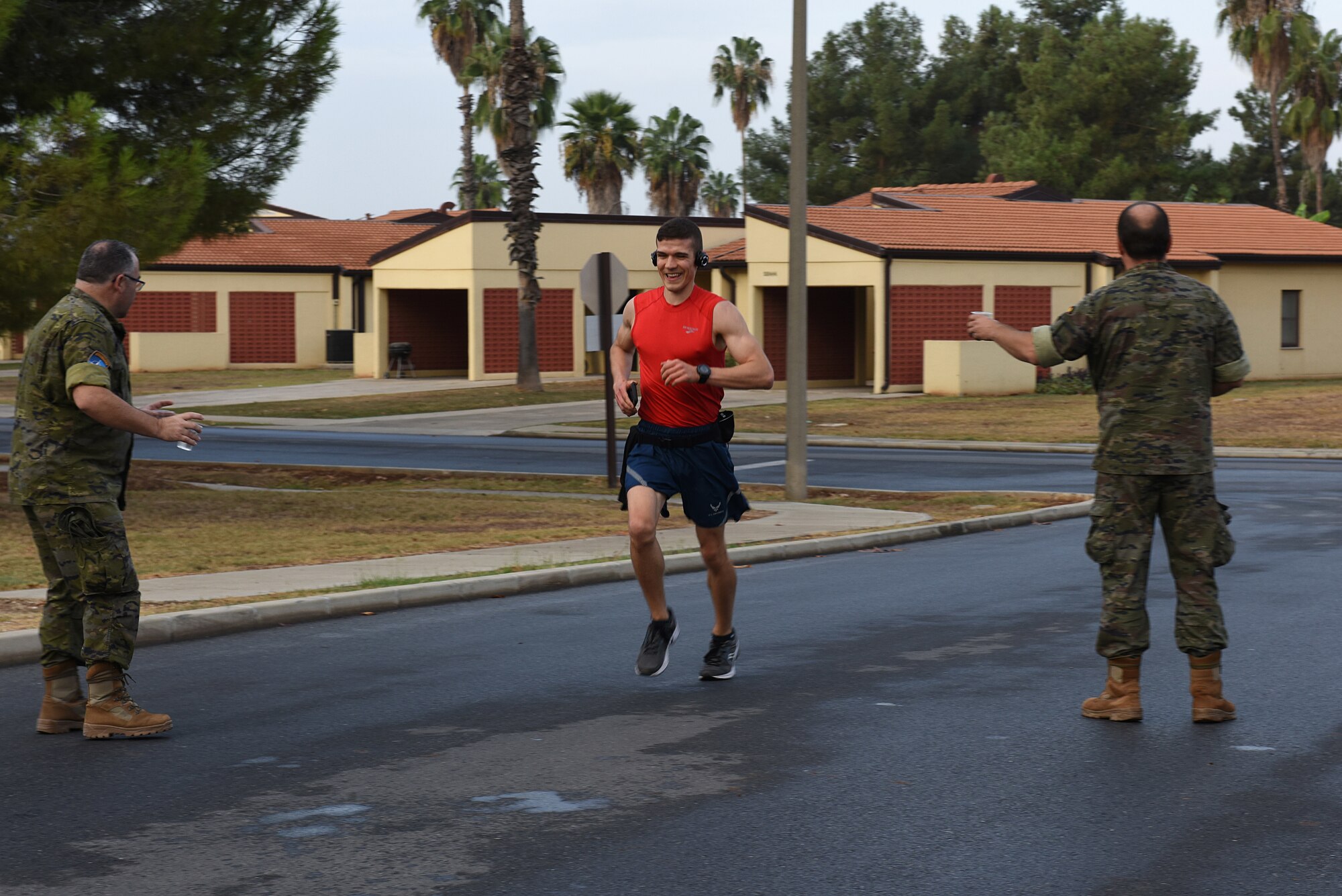 U.S. Air Force 1st Lt. Nikita Albert participates in the Hispanity Day 8K run at Incirlik Air Base, Turkey, Oct. 13, 2018.