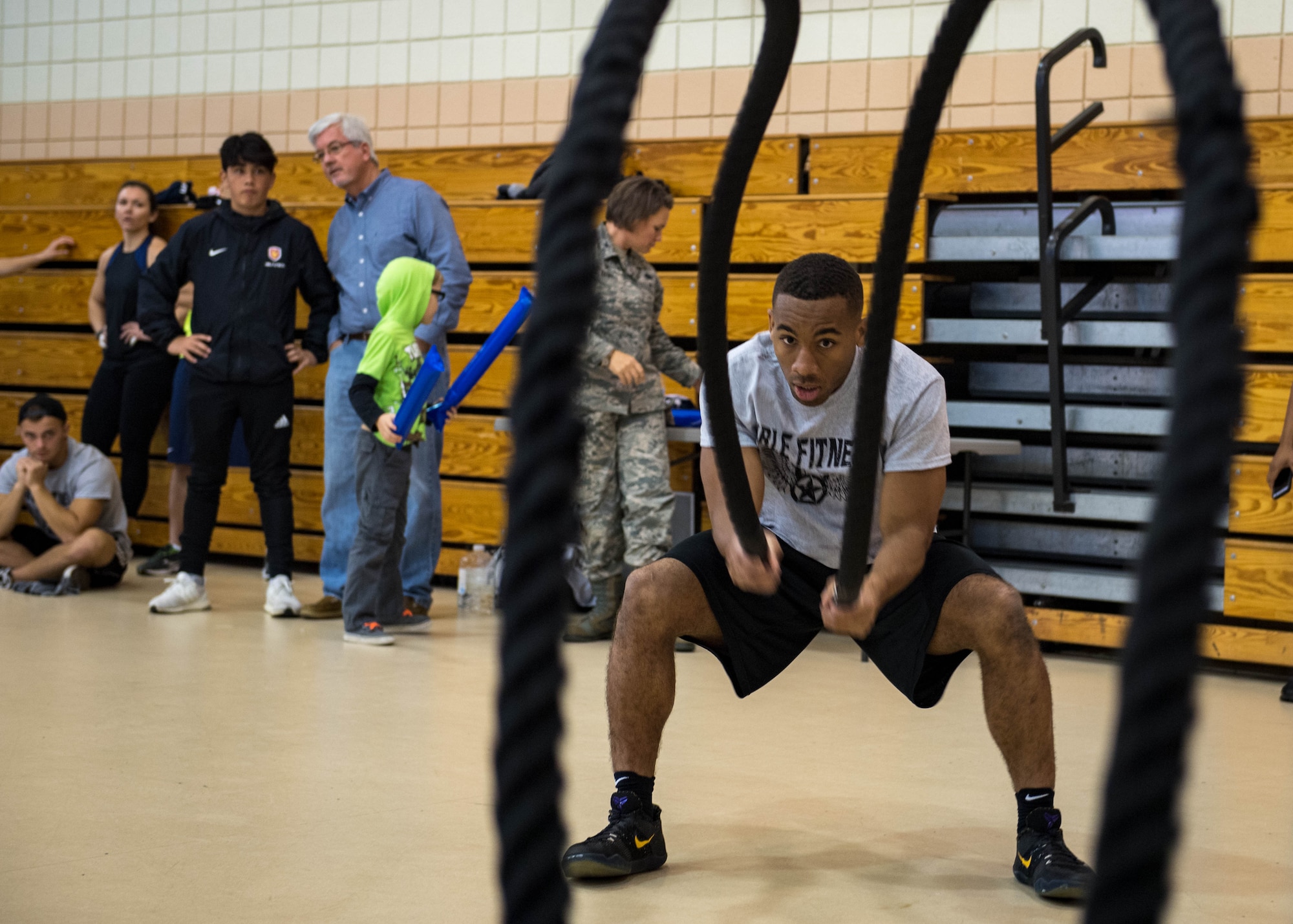 U.S. Air Force Staff Sgt. Earl White, 1st Maintenance Squadron aircraft fuel systems maintenance craftsman, competes during the Alpha Warrior Northeast Regional Competition at Joint Base Langley-Eustis, Virginia, Oct. 13, 2018.