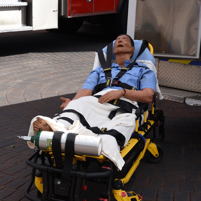 The F.E. Warren Air Force Base fire department displays a training aid at the first county-wide Fire Prevention Week Open House on Oct. 13, 2018, in Cheyenne, Wyo. The local community enjoys the festivities during the Fire Prevention Week Open House.