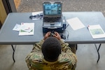 U.S. Army Spc. Elijah Clinton with the 1221st Engineer Clearance Company, South Carolina National Guard, conducts route clearance training using the Talon IV Reset robotic vehicle at their Armory in Graniteville, S.C., Oct. 17, 2018, which is being fielded to the unit as they prepare for an upcoming deployment in 2019.