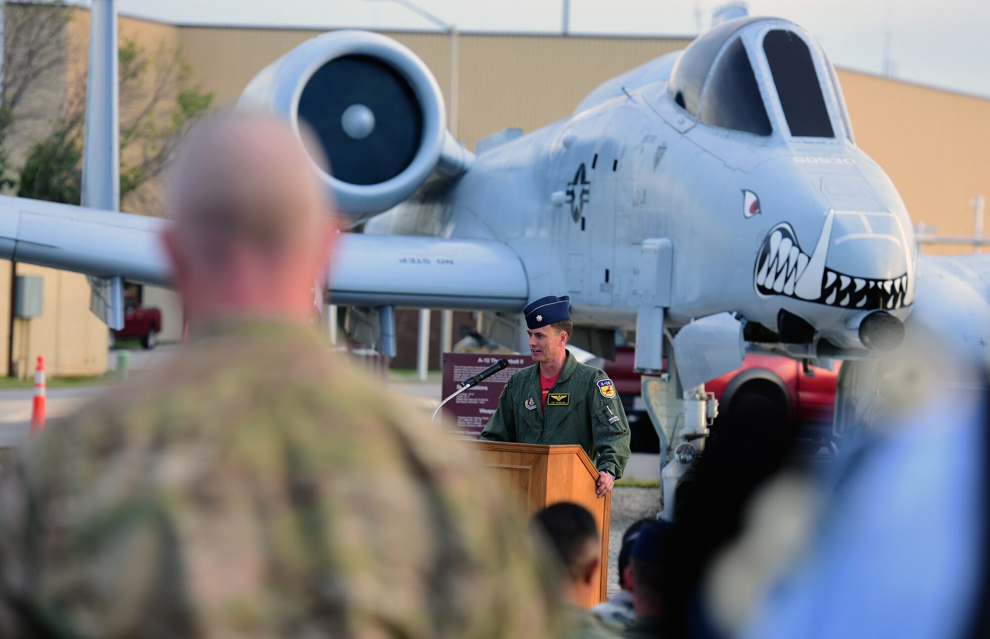 The remembrance ceremony was held in honor of fallen A-10 pilots and signals the start of 2018 Hawgsmoke competition, which is a biennial worldwide A-10 bombing, missile and tactical gunnery competition derived from the discontinued "Gunsmoke" Air Force Worldwide Gunnery Competition.