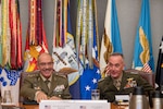 Marine Corps Gen. Joe Dunford, chairman of the Joint Chiefs of Staff, meets with Spain’s Chief of Defence Gen. Fernando Alejandre Martinez at the Pentagon, Oct. 18, 2018.
