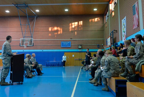 U.S. Airmen and family members gathered for a Town Hall to engage in community discussion about youth-related programs ranging from child care to youth sports offered on Ramstein Air Base, Germany, Oct. 10, 2018. The Child Development Center, School Age Care, Family Child Care, and Youth Programs are currently interested in hiring individuals willing and qualified to join the current team of professionals.