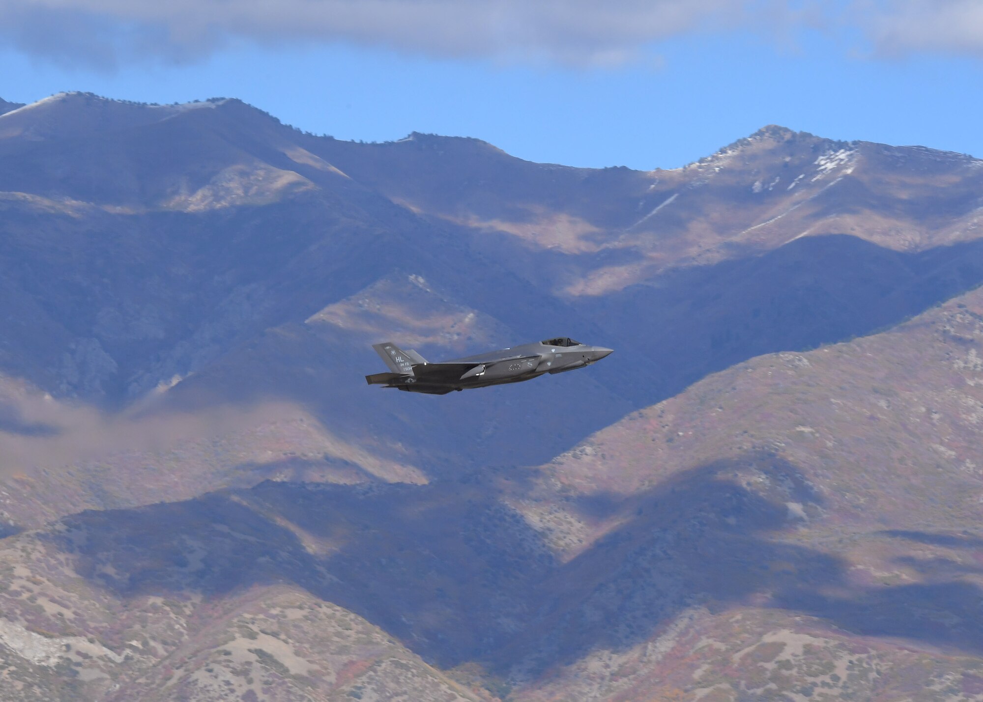 Maj. Daniel Toftness, a reservist in the 419th Fighter Wing, departs for a sortie in an F-35A Lightning II Oct. 18, 2018, at Hill Air Force Base, Utah. The flight marked the 10,000th sortie with the aircraft at Hill since the first operational F-35s arrived in September 2015. (U.S. Air Force photo by Todd Cromar)