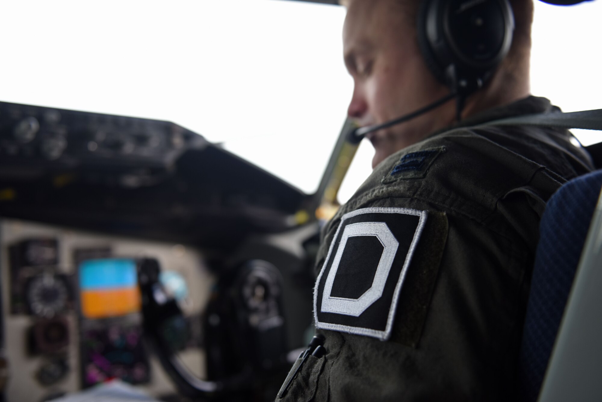 U.S. Air Force Capt. Richard Jackson, 351st Air Refueling Squadron pilot, performs pre-flight checks before taking off for aerial refueling training with two U.S. Air Force F-22 Raptors over Finland, Oct. 19, 2018. The F-22s deployed from the 27th Fighter Squadron, 1st Fighter Wing, Joint Base Langley-Eustis, Va. (U.S. Air Force photo by Senior Airman Luke Milano)