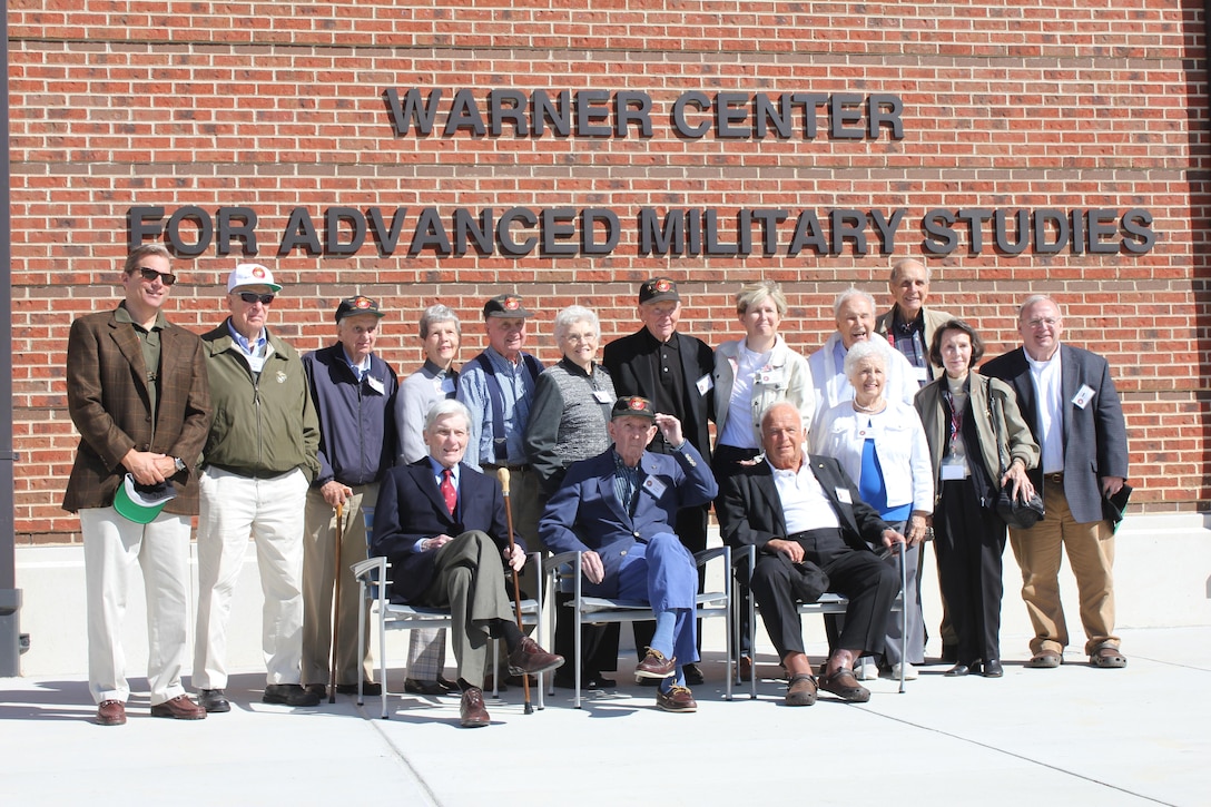 The first Special Basic Class of 1950 gathers in front of the Warner Center at Marine Corps University on Oct. 16. The group held its final reunion at Marine Corps Base Quantico Oct. 15-16.