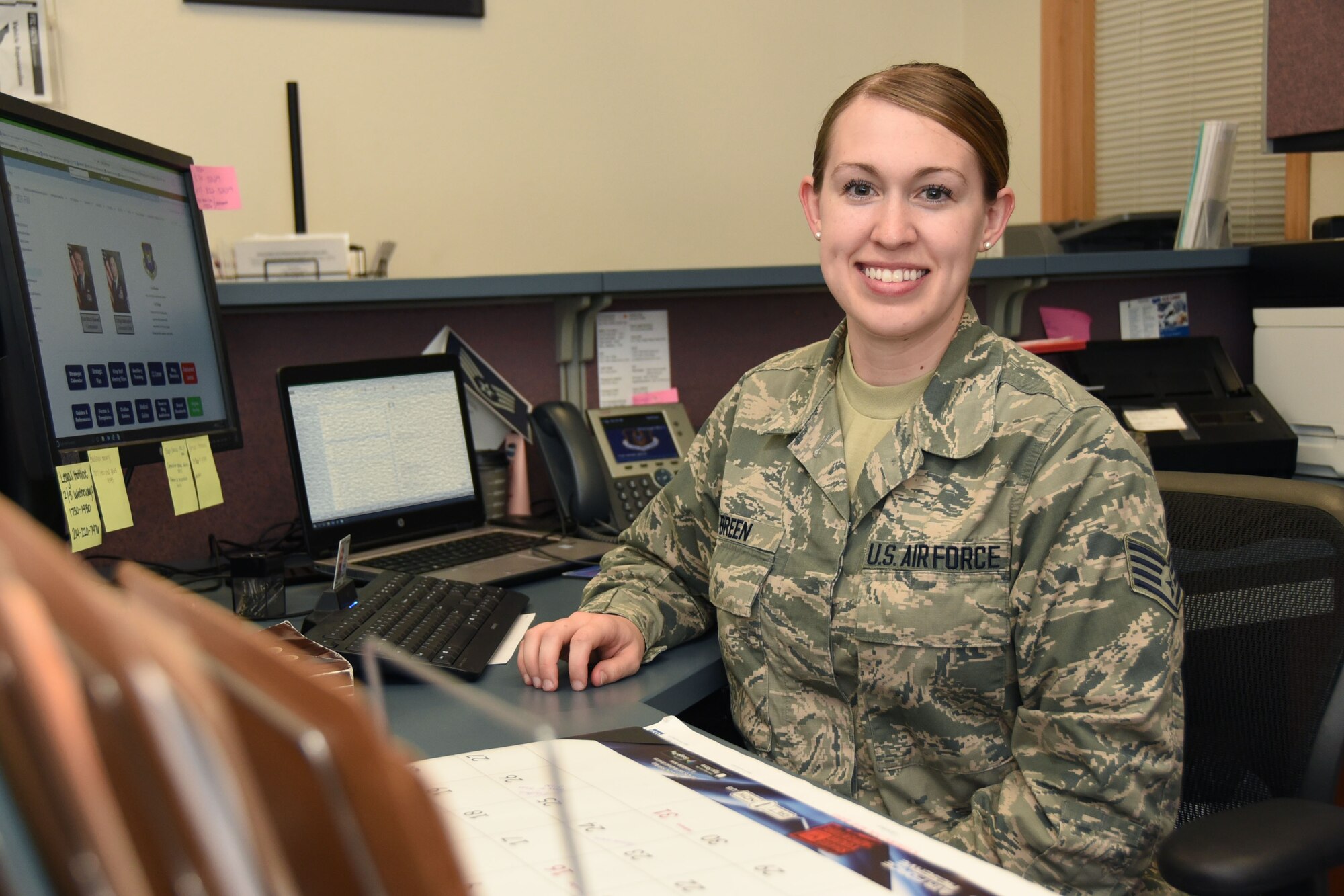 Staff Sgt. Brittany Breen, a 301st Judge Advocate Adverse Actions Paralegal, shares why she joined the military and her career goals during an interview for a Spotlight feature October 11, 2018. The Spotlight series gives a behind-the-scenes look at the men and women who are the driving force of the 301st Fighter Wing.
