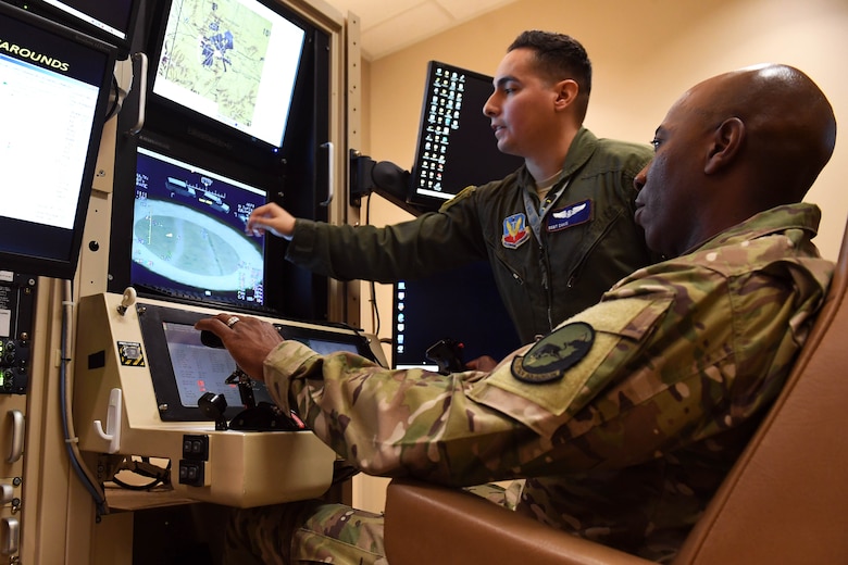 These simulators help MQ-9 pilots and sensor operators keep current with flight training and hone their skills in realistic combat situations.