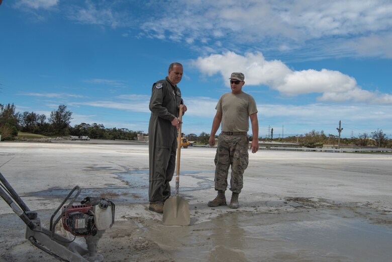 Lt. Gen. Jerry Martinez, U.S. Forces, Japan and 5th Air Force commander, observes the flight line from an air traffic control tower Oct. 16, 2018, at Kadena Air Base, Japan. Martinez visited Kadena Air Base with Chief Master Sgt. Terrence Greene, USFJ and 5th Air Force command chief, to observe the mission and engage the Airmen, spouses, and families of Team Kadena.  (U.S. Air Force photo by Senior Airman Kristan Campbell)
