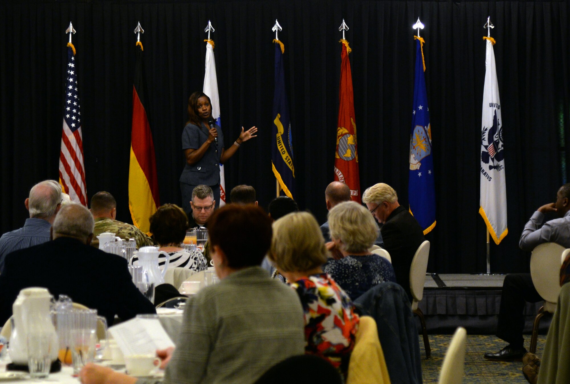 Maria Bentinck, deputy director of the Army Retirement: Soldier for Life Office in Washington D.C. held a question and answer seminar during Retiree Appreciation Day on Ramstein Air Base, Germany, Oct. 18, 2018.