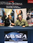 USI President Dr. Ronald Rochon and NSWC Crane Commanding Officer CAPT Mark Oesterreich signed a cooperative research and development agreement (CRADA) in a ceremony on October 22, 2018 hosted at NSWC Crane. The CRADA between NSWC Crane and USI allows both entities to leverage each other’s subject matter experts, laboratory space, and high-tech equipment.