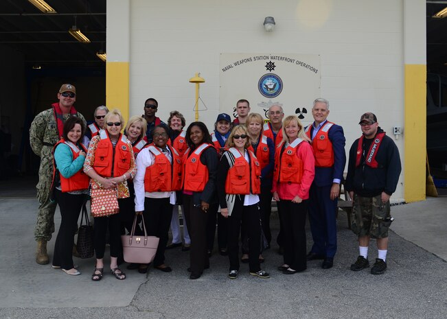 Members of the Joint Base Charleston Advisory Council attended an “area of responsibility” boat tour with members of the Waterfront Port Operations Oct. 18, 2018, at Joint Base Charleston's Naval Weapons Station. The mission of the Joint Base Charleston Advisory Council is to serve as advocates and liaisons between community and military leaders on issues affecting Joint Base Charleston and its military partners.