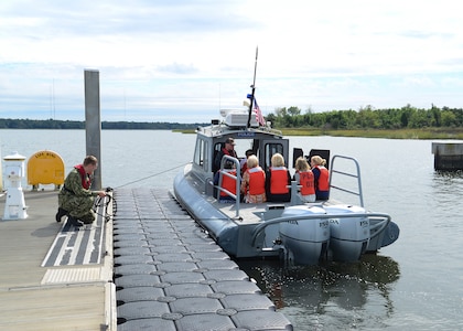 Members of the Joint Base Charleston Advisory Council attended an “area of responsibility” boat tour with members of the Waterfront Port Operations Oct. 18, 2018, at Joint Base Charleston's Naval Weapons Station. The mission of the Joint Base Charleston Advisory Council is to serve as advocates and liaisons between community and military leaders on issues affecting Joint Base Charleston and its military partners.