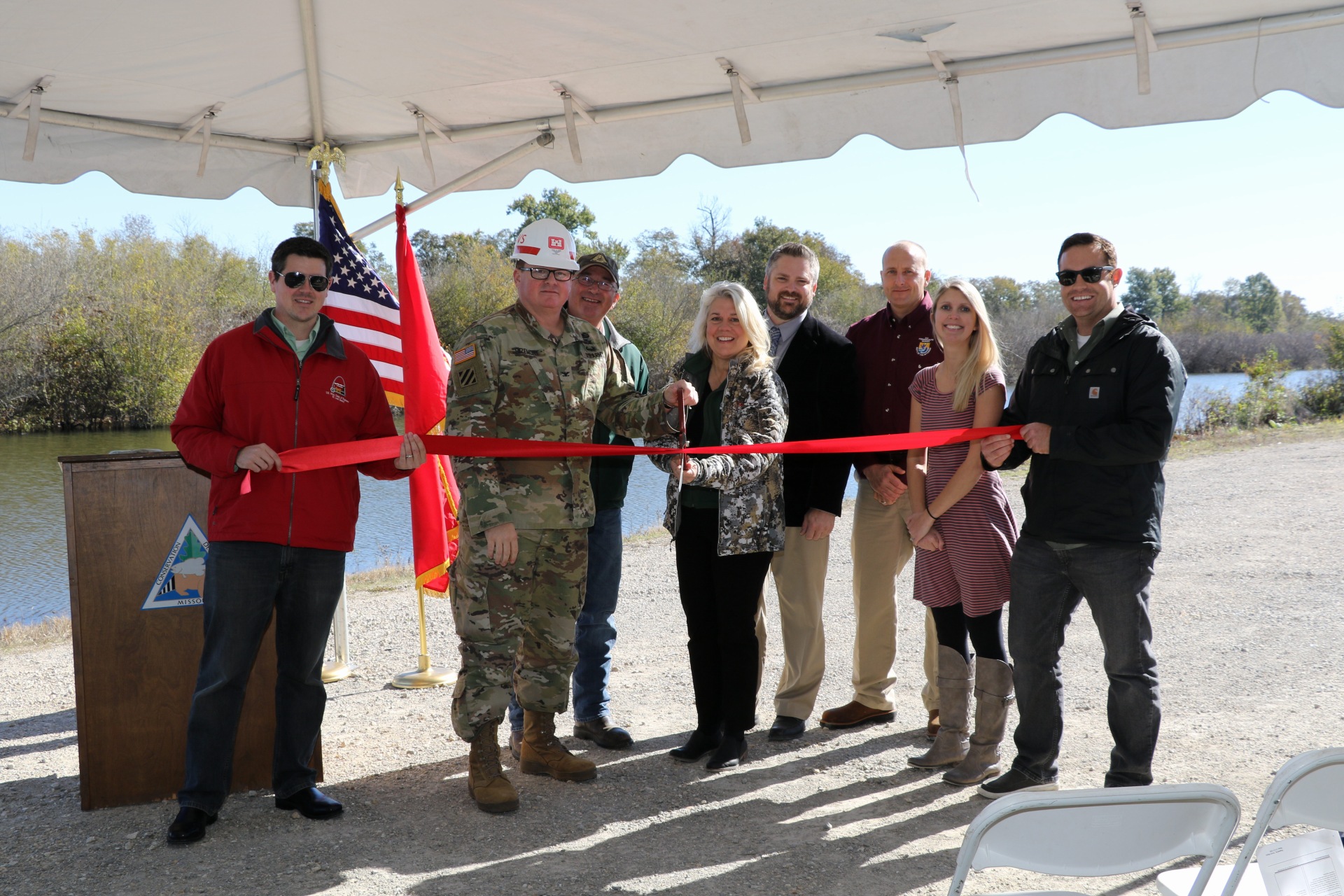 Ted shanks ribbon cutting