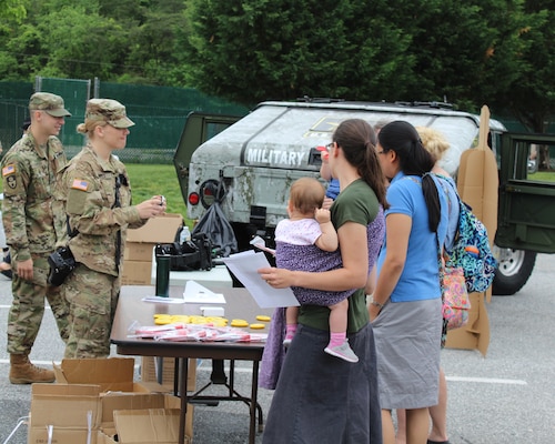 Soldiers from the 200th Military Police Command brought a Humvee for kids to explore and educated visitors about their command and the serving in the U.S. Army Reserve.