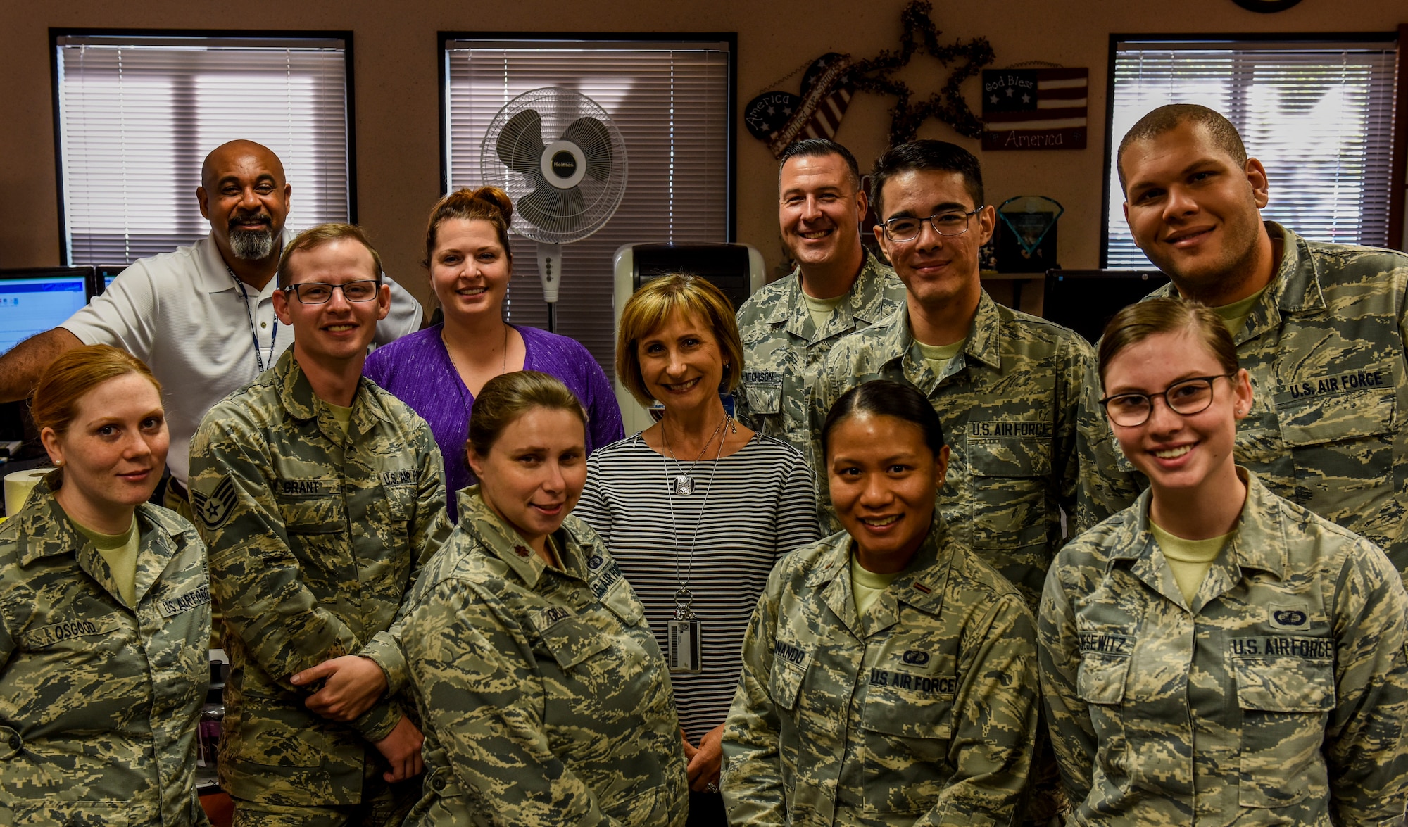 Airmen from the 9th Comptroller Squadron pose for a photo at Beale Air Force Base, California, Sept. 9, 2018. (U.S. Air Force photo by Senior Airman Justin Parsons)
