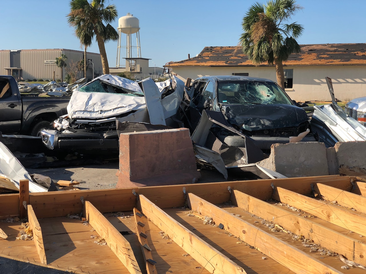 Damage at Tyndall Air Force Base after Hurricane Michael.