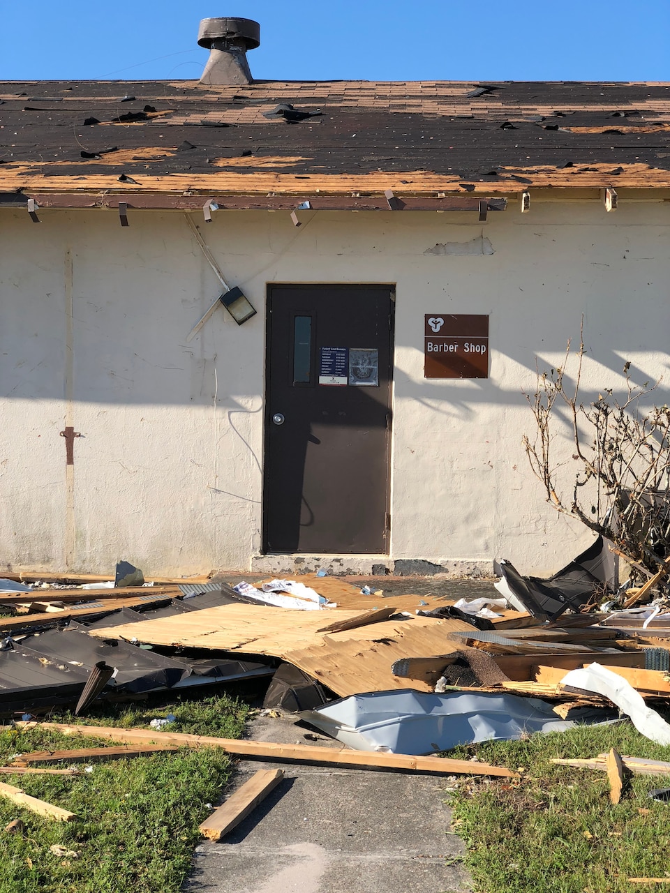 Damage at Tyndall Air Force Base after Hurricane Michael.