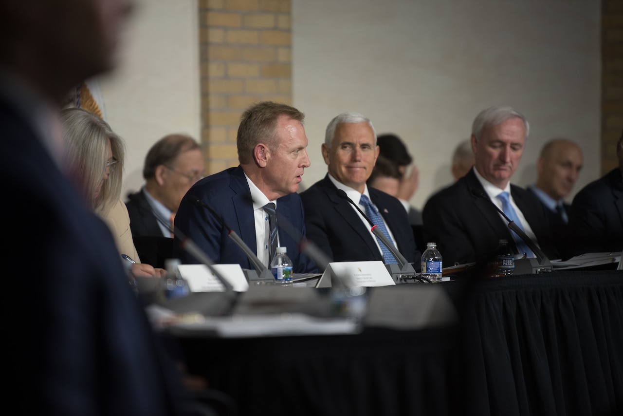 Vice President Mike Pence hosts a meeting of the National Space Council at Fort Lesley J. McNair in Washington, D.C.