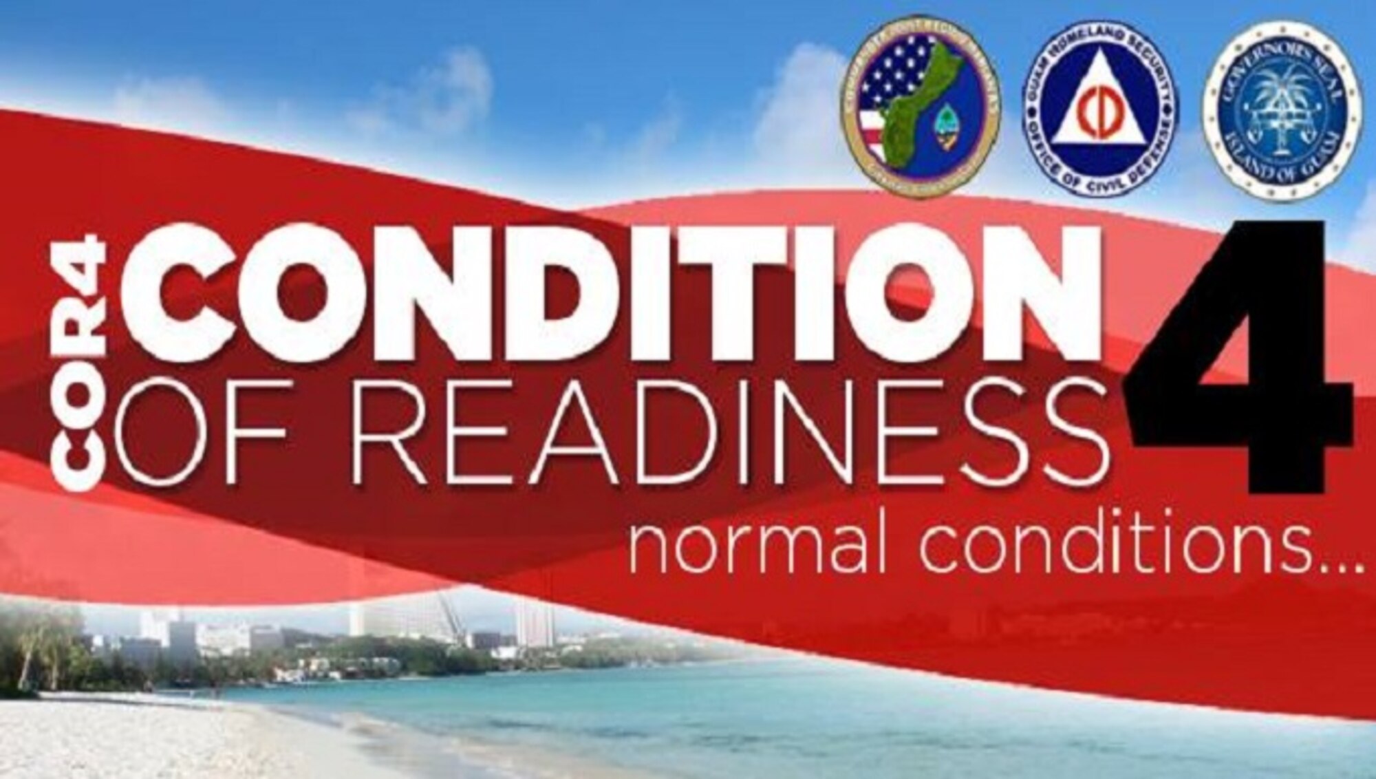Tropical Cyclone Conditions of Readiness four normal conditions.
