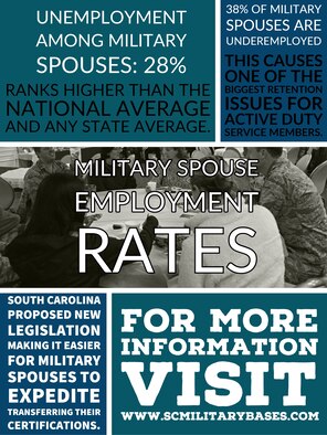 According to the Virginia Summit on Military Spouse Employment, the unemployment rate among military spouses is 28 percent and military spouse under-employment is at 38 percent.