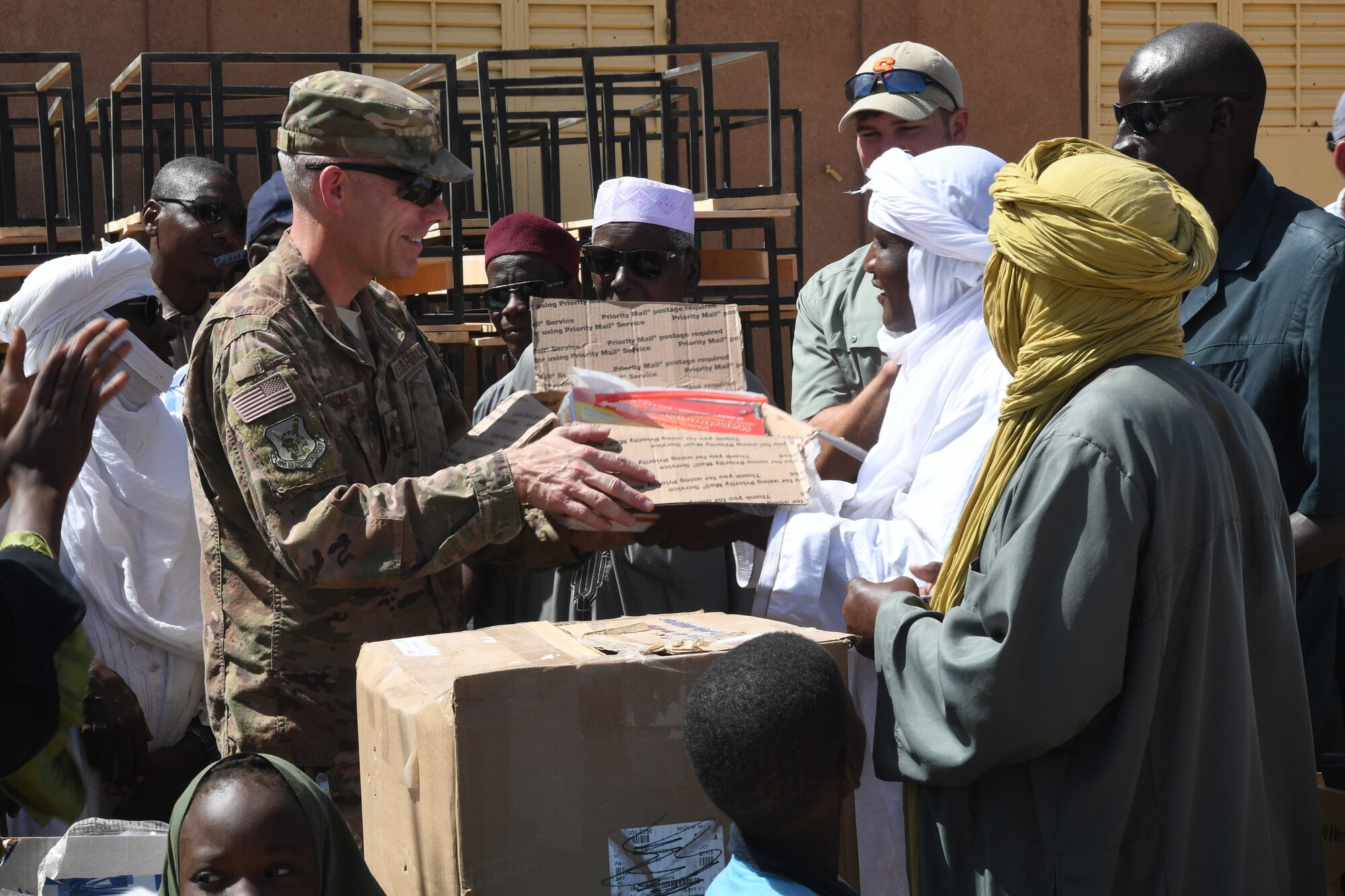 Approximately 300 desks were delivered to Misrata Primary School in Agadez, Niger, as part of a donation coordinated by U.S. Army Civil Affairs Team 203 at Nigerien Air Base 201 Oct. 23.