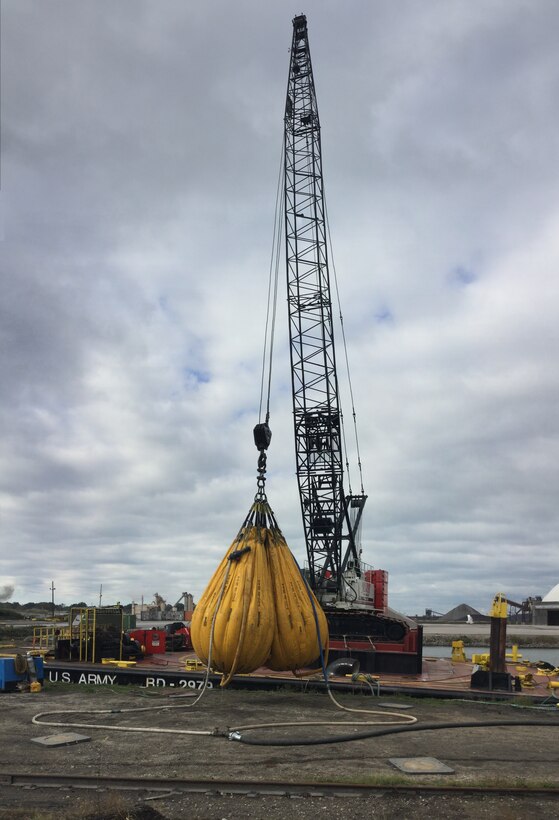 The U.S. Army Corps of Engineers, Buffalo District conducted a load test for a crane that was recently installed on the former McCauley in Ashtabula Harbor, Ohio,  October 16, 2018.
The load test will establish if the barge crane is safe to operate in water, which will allow for the continuation of critical federal infrastructure maintenance in the Great Lakes by the Buffalo District floating plant crew