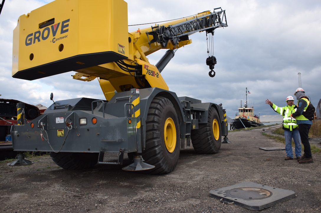 The U.S. Army Corps of Engineers, Buffalo District conducted a load test for a crane that was recently installed on the former McCauley in Ashtabula Harbor, Ohio,  October 16, 2018.
The load test will establish if the barge crane is safe to operate in water, which will allow for the continuation of critical federal infrastructure maintenance in the Great Lakes by the Buffalo District floating plant crew