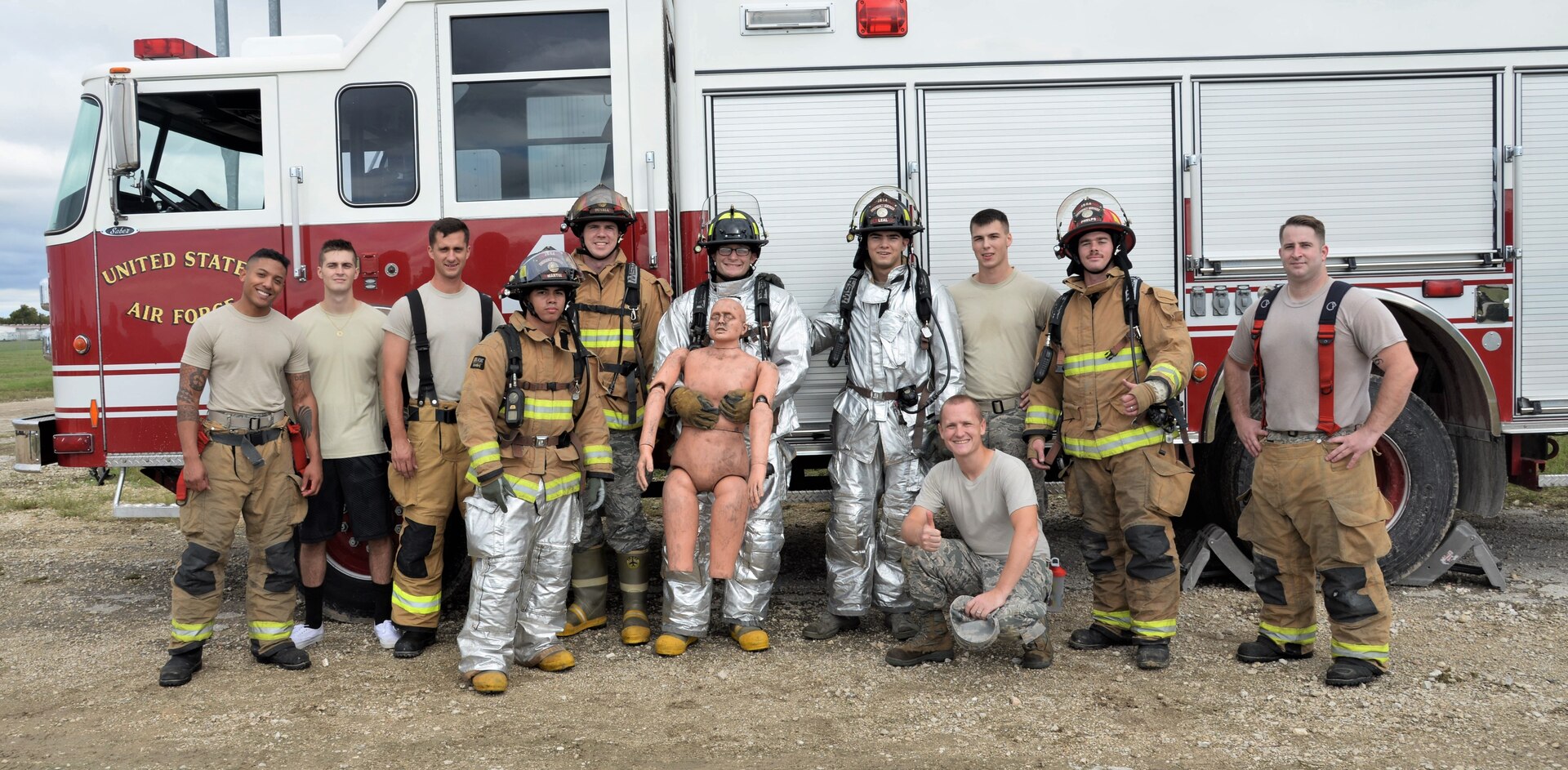 Members of the 902nd Security Forces Squadron and 502nd Civil Engineer Squadron participated in the firefighter fitness challenge portion of the Battle of the Badges competition Oct. 20, 2018, at Joint Base San Antonio-Randolph’s Camp Talon. The initiative was designed to build stronger bonds between the agencies and has become a tradition for the unit members, their families and friends.