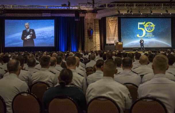 U.S. Air Force Gen. Paul J. Selva, vice chairman of the Joint Chiefs of Staff, gives the opening address for the Airlift/Tanker Association Symposium in Grapevine, Texas, Oct. 25, 2018. A/TA provides mobility Airmen a professional development forum to engage with industry experts within the mobility enterprise, attend seminars focused on mobility priorities, and listen to leadership perspectives from top leaders in the Air Force and Department of Defense.    (U.S. Air Force photo by Tech. Sgt. Jodi Martinez)