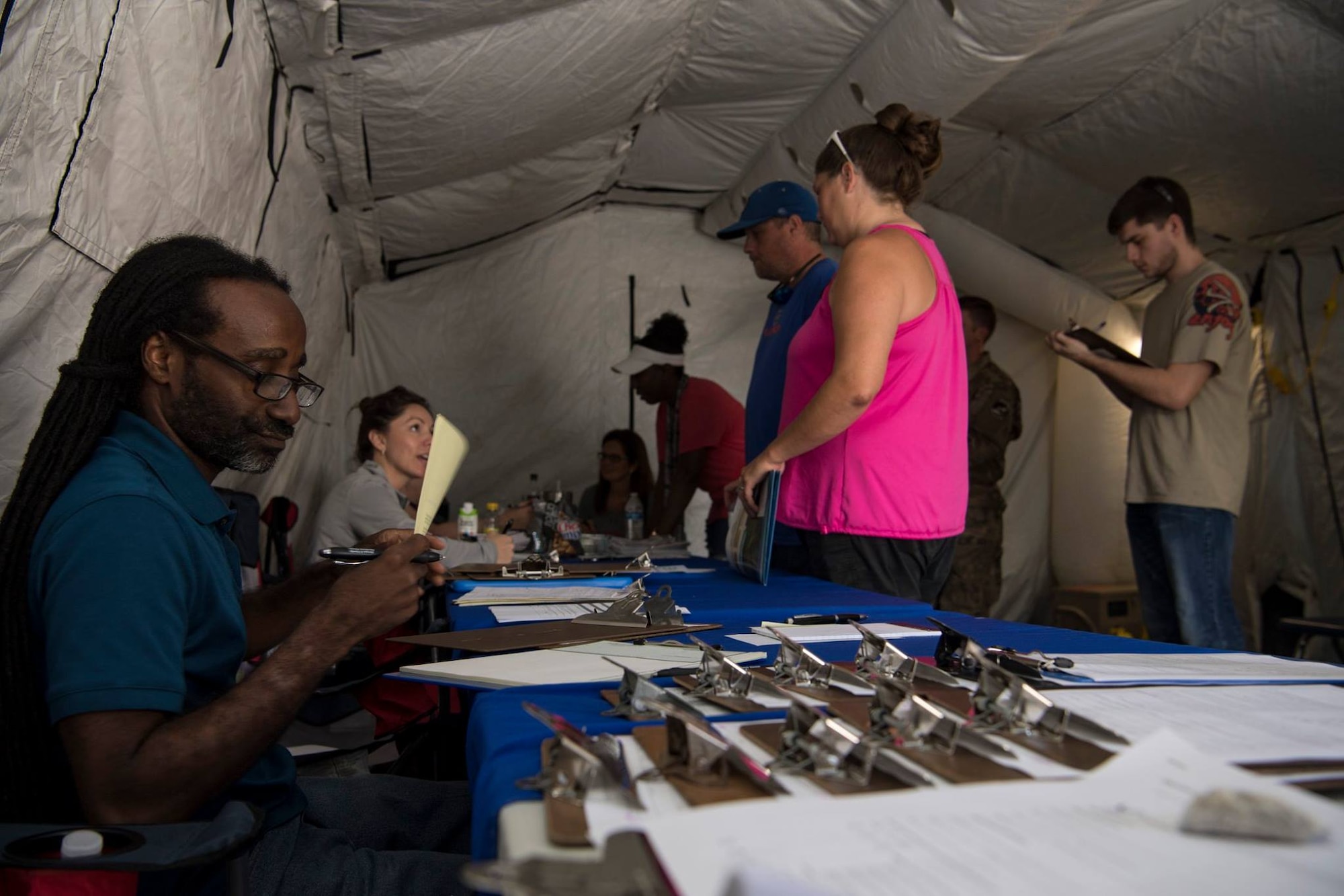 Support personnel from Tyndall and other bases were on location to assist Airmen returning to their homes to assess damage and collect personal belongings.