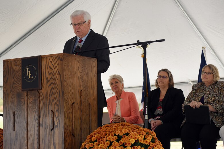U.S. Rep. Hal Rogers, representing Kentucky’s 5th Congressional District, announces the Fariston Water Storage Tank Section 531 Project to construct a 500,000 gallon elevated water tank during a groundbreaking ceremony Oct. 25, 2018 for Greer Industrial Park in Laurel County, Ky. (USACE photo by Lee Roberts)