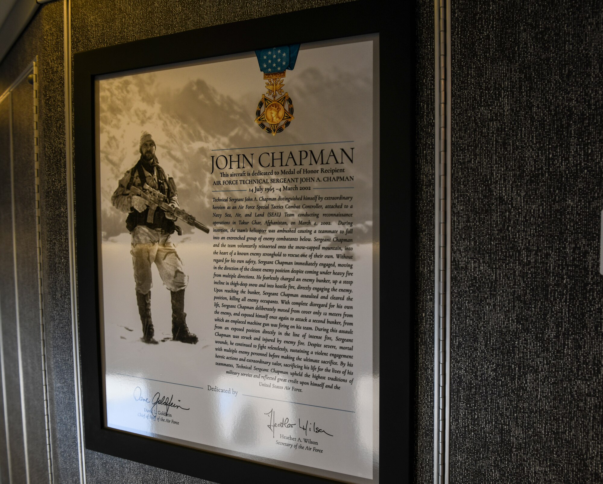 MSgt. John Chapman honored with aircraft dedication