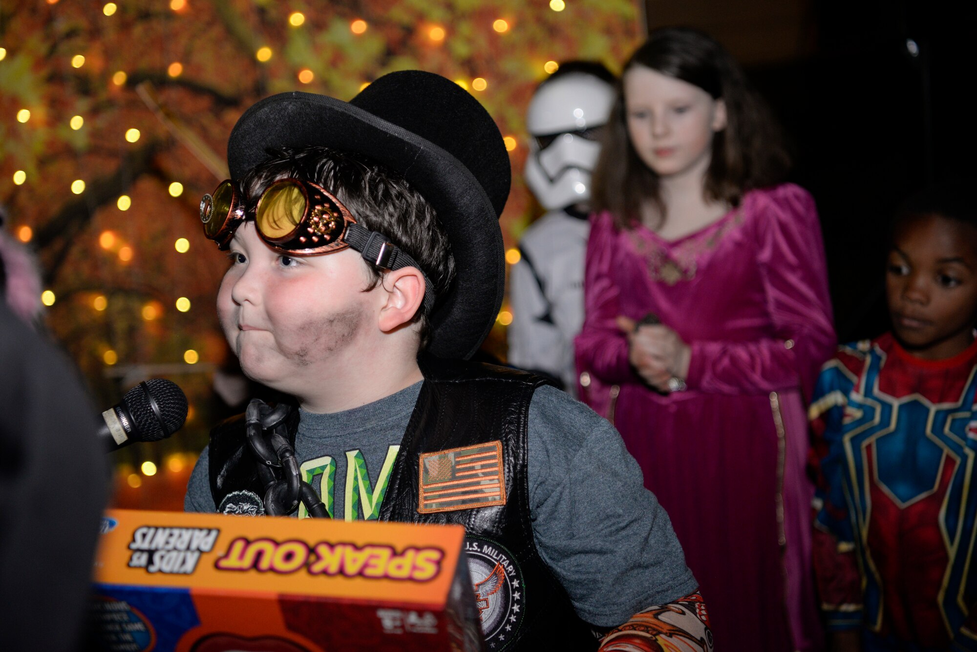 A young event goer wins a prize during the Yokota Chapel’s Trunk-or-treat, Oct. 26, 2018, at Yokota Air Base, Japan.