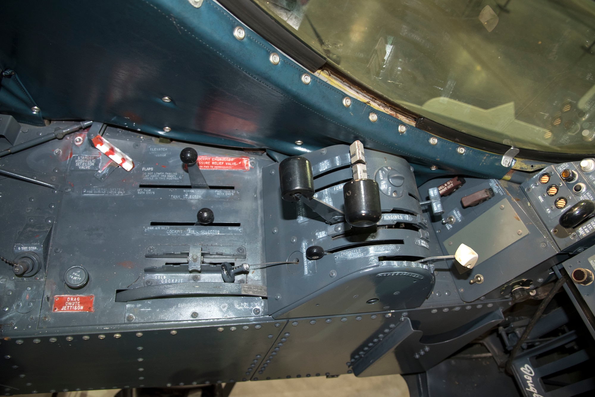 DAYTON, Ohio -- Douglas X-3 Stiletto cockpit(left side controls) at the National Museum of the United States Air Force. This aircraft is on display in the museum's Research & Development Gallery. (U.S. Air Force photo by Ken LaRock)