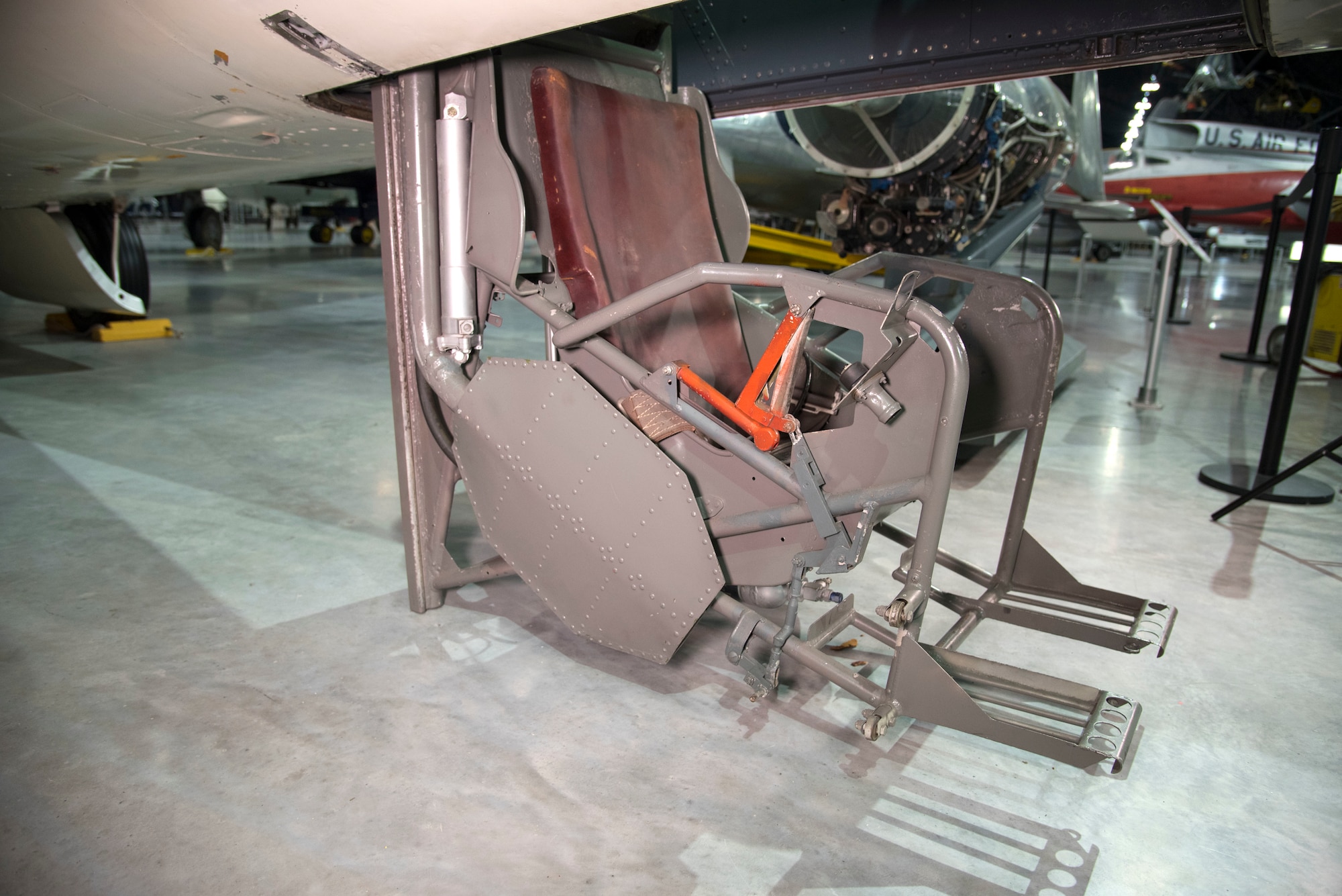 DAYTON, Ohio -- Douglas X-3 Stiletto pilot seat at the National Museum of the United States Air Force. This aircraft is on display in the museum's Research & Development Gallery. (U.S. Air Force photo by Ken LaRock)