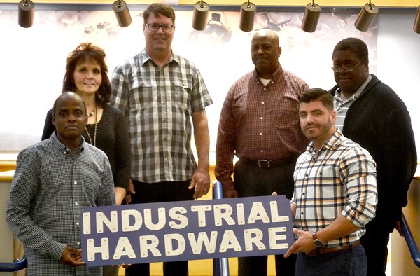 Members of DLA Troop Support’s “Tiger Team” participated in a team effort to identify and correct suspended stock at DLA Distribution centers. From left: Hissein Galmai, Alicia Wolford, Stuart Williams, Gary Morris, William Cody and Ronald Griffith