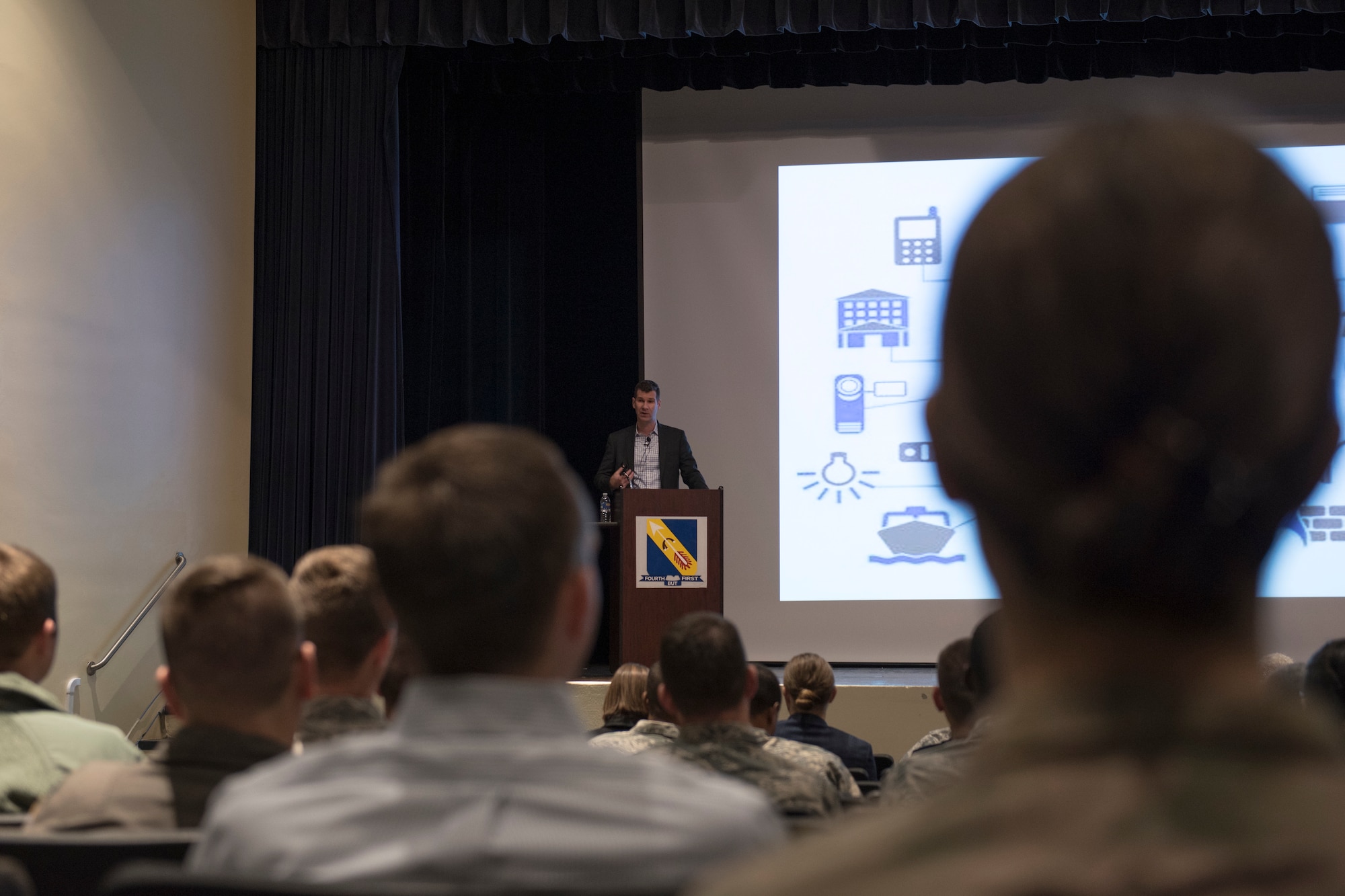 American-political scientist visits SJAFB, talks 21st century warfare