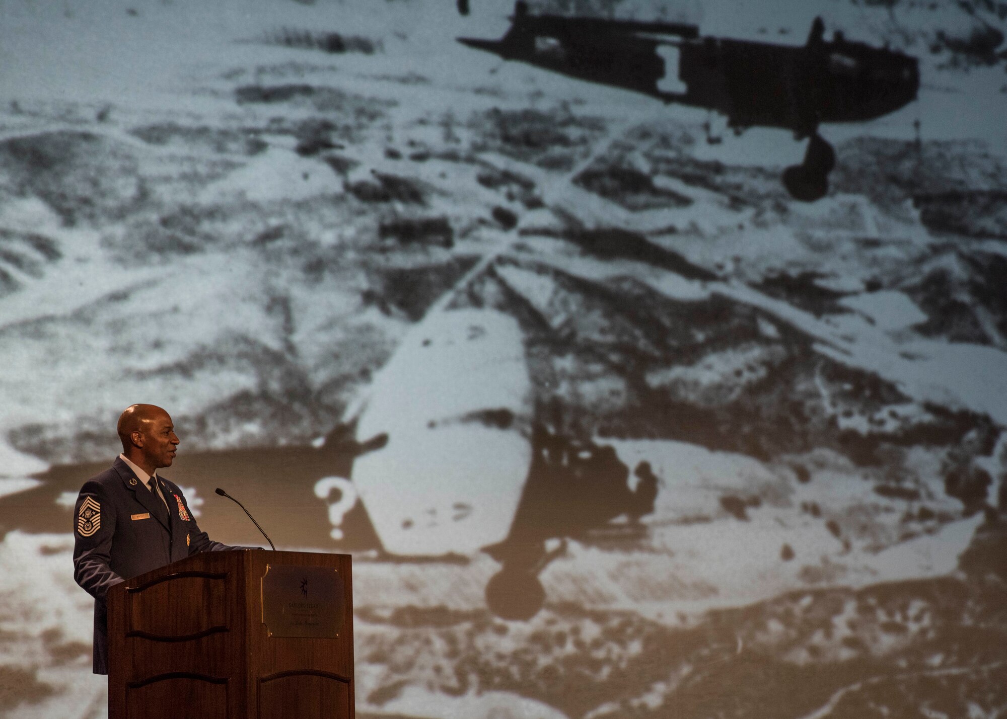 Chief Master Sgt. of the Air Force Kaleth O. Wright speaks about the changes of the Air Force during the Airlift/Tanker Association Symposium in Grapevine, Texas, Oct. 26, 2018. Wright encouraged Airmen to embrace change and recognize that it has been a part of the Air Force’s history from the start of the Air Force’s existence. “Change is what we do because we have to,” said Wright. “Our enemies are changing. The threats are changing, so it’s only natural that we change to maintain our competitive advantage… We’re doing what we need to do to maintain a lethal and ready force.” A/TA provides mobility Airmen a professional development forum to engage with industry experts within the mobility enterprise, attend seminars focused on mobility priorities, and listen to leadership perspectives from top leaders in the Air Force and Department of Defense. (U.S. Air Force photo by Tech. Sgt. Jodi Martinez)